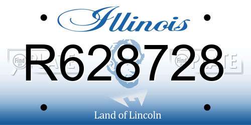R628728 Illinois License Plate