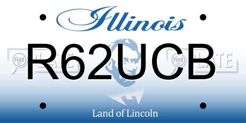 R62UCB Illinois License Plate