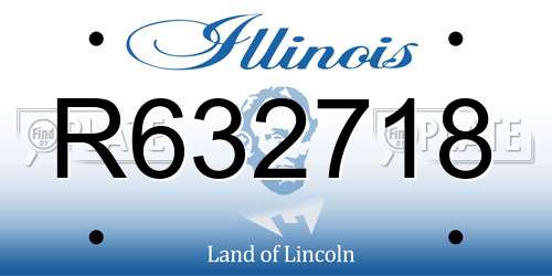 R632718 Illinois License Plate