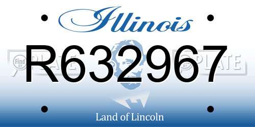 R632967 Illinois License Plate