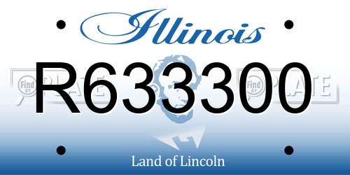 R633300 Illinois License Plate