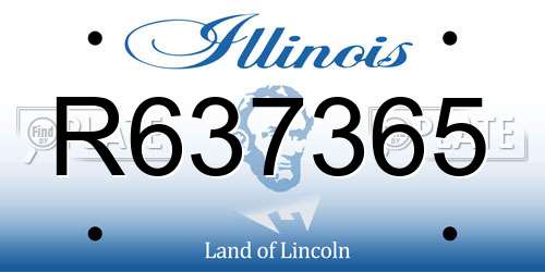 R637365 Illinois License Plate