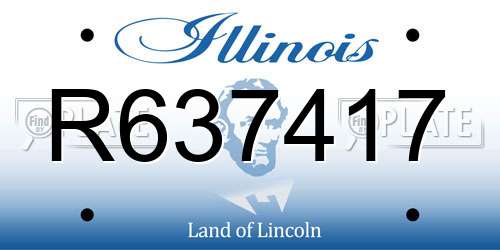 R637417 Illinois License Plate