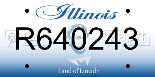 R640243 Illinois License Plate