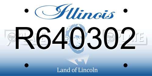 R640302 Illinois License Plate