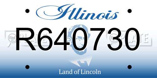 R640730 Illinois License Plate
