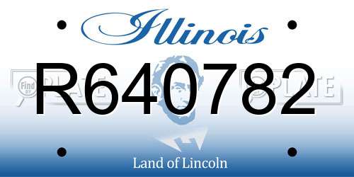 R640782 Illinois License Plate
