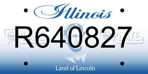R640827 Illinois License Plate