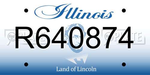 R640874 Illinois License Plate