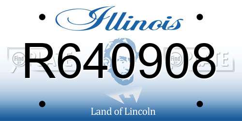 R640908 Illinois License Plate