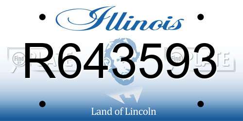 R643593 Illinois License Plate