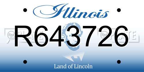 R643726 Illinois License Plate