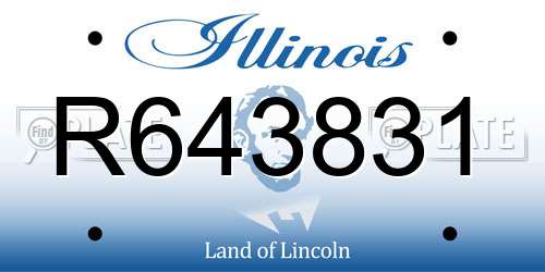 R643831 Illinois License Plate