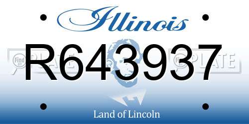 R643937 Illinois License Plate