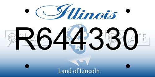 R644330 Illinois License Plate