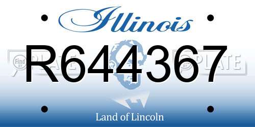R644367 Illinois License Plate