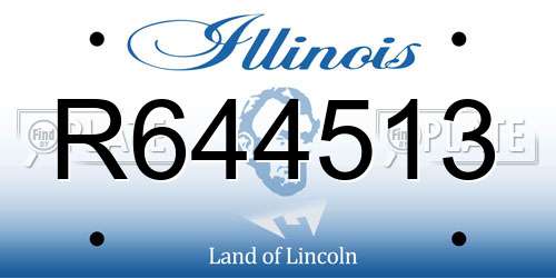 R644513 Illinois License Plate