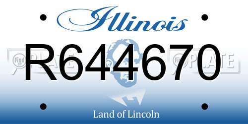 R644670 Illinois License Plate
