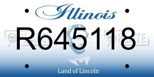 R645118 Illinois License Plate