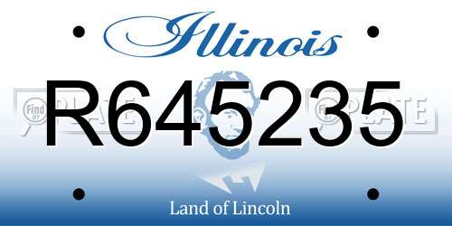 R645235 Illinois License Plate
