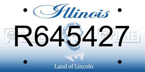 R645427 Illinois License Plate