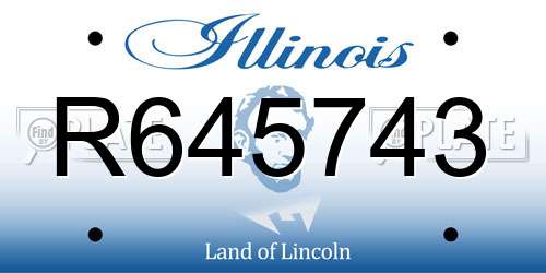 R645743 Illinois License Plate