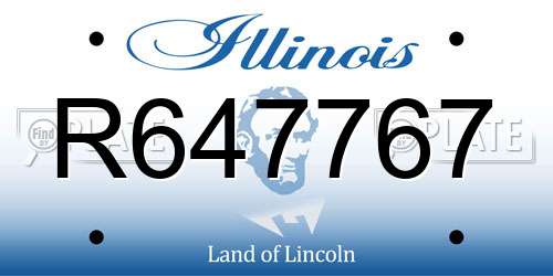 R647767 Illinois License Plate