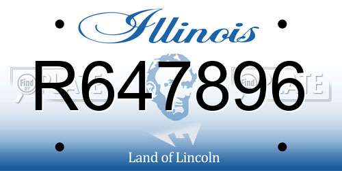 R647896 Illinois License Plate