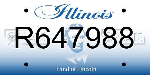 R647988 Illinois License Plate