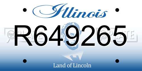 R649265 Illinois License Plate