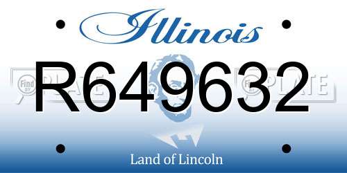 R649632 Illinois License Plate