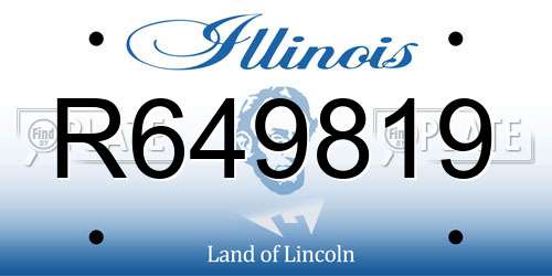 R649819 Illinois License Plate