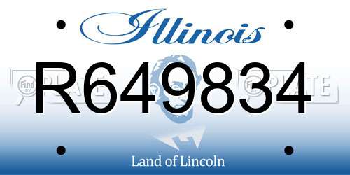 R649834 Illinois License Plate