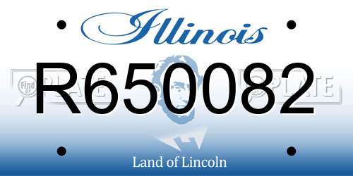 R650082 Illinois License Plate