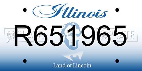 R651965 Illinois License Plate