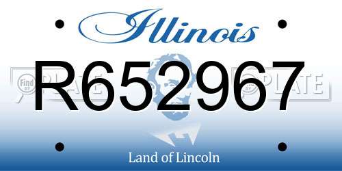 R652967 Illinois License Plate