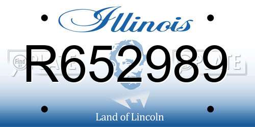 R652989 Illinois License Plate