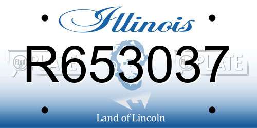 R653037 Illinois License Plate