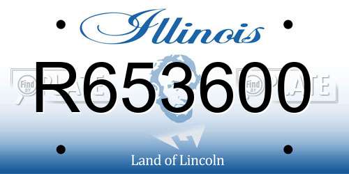 R653600 Illinois License Plate