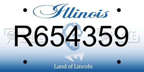 R654359 Illinois License Plate