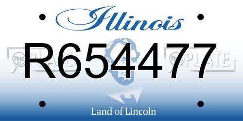 R654477 Illinois License Plate