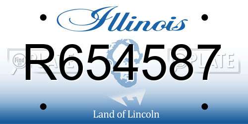 R654587 Illinois License Plate
