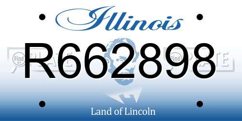 R662898 Illinois License Plate