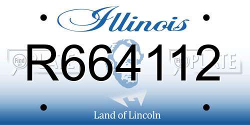 R664112 Illinois License Plate