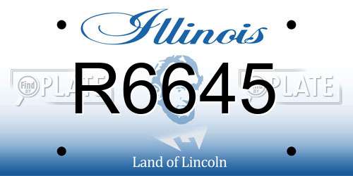 R6645 Illinois License Plate