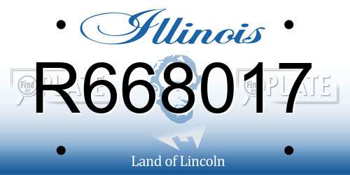 R668017 Illinois License Plate
