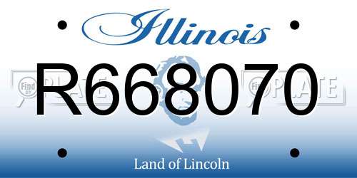 R668070 Illinois License Plate