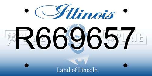 R669657 Illinois License Plate