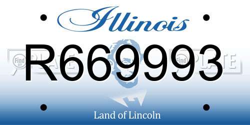 R669993 Illinois License Plate