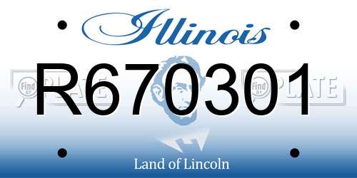 R670301 Illinois License Plate